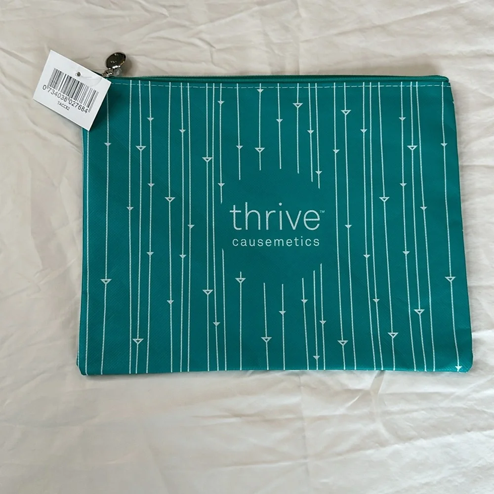 NEW WITH TAGS! A Trio Of Teal Makeup Pouches With Inspirational Quotes On Them.